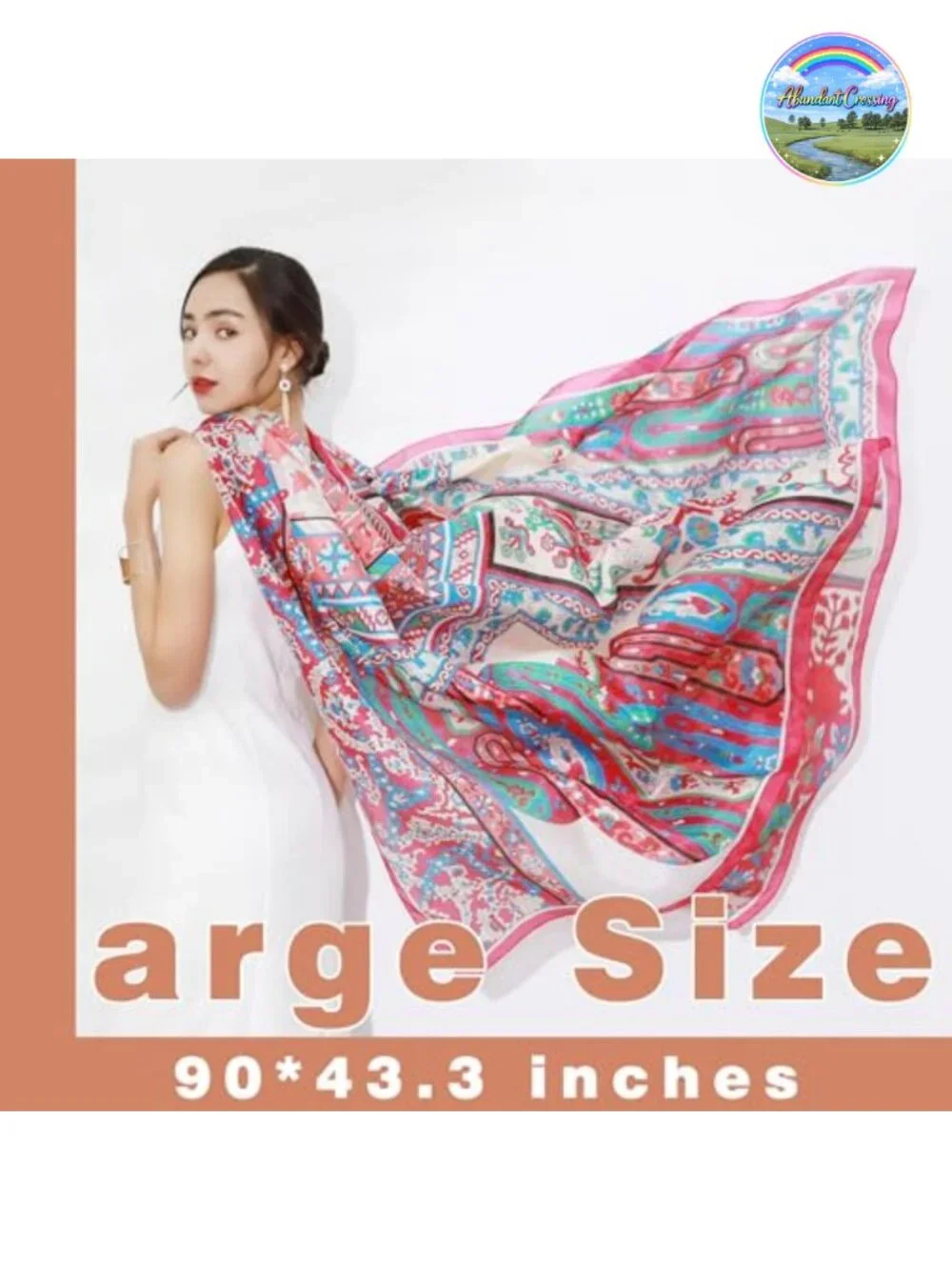 100% Mulberry Silk Pashmina Shawl Wrap - Oversized 90x43